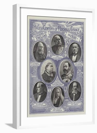 Half a Century of Personal Change, Leaders of England in 1842-null-Framed Giclee Print