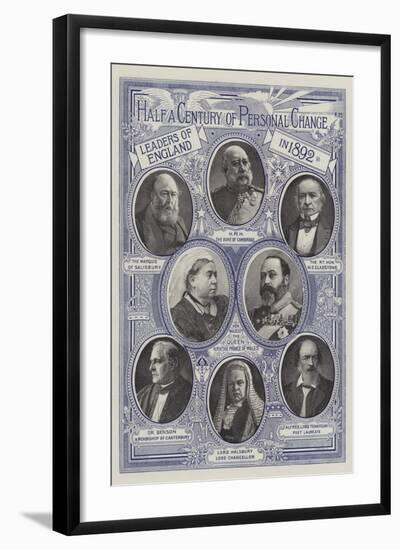 Half a Century of Personal Change, Leaders of England in 1842-null-Framed Giclee Print