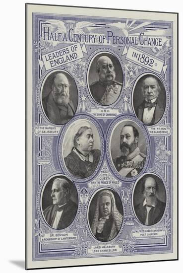 Half a Century of Personal Change, Leaders of England in 1842-null-Mounted Giclee Print