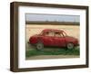 Half a Skoda on a Wall in a Car Salesyard Near Piestany, Slovakia, Europe-Strachan James-Framed Photographic Print