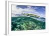 Half Above and Half Below on a Remote Small Islet in the Badas Island Group Off Borneo, Indonesia-Michael Nolan-Framed Photographic Print