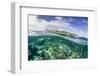 Half Above and Half Below on a Remote Small Islet in the Badas Island Group Off Borneo, Indonesia-Michael Nolan-Framed Photographic Print