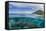 Half Above and Half Below View of Coral Reef at Pulau Setaih Island, Natuna Archipelago, Indonesia-Michael Nolan-Framed Stretched Canvas