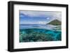 Half Above and Half Below View of Coral Reef at Pulau Setaih Island, Natuna Archipelago, Indonesia-Michael Nolan-Framed Photographic Print