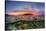 Half above and half below view of the Komodo Diving Resort at sunset, Sebayur Island, Indonesia-Michael Nolan-Stretched Canvas