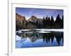 Half Dome Above River and Winter Snow, Yosemite National Park, California, USA-David Welling-Framed Photographic Print