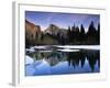 Half Dome Above River and Winter Snow, Yosemite National Park, California, USA-David Welling-Framed Photographic Print