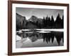 Half Dome Above River and Winter Snow, Yosemite National Park, California, USA-David Welling-Framed Photographic Print