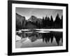 Half Dome Above River and Winter Snow, Yosemite National Park, California, USA-David Welling-Framed Photographic Print