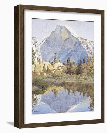 Half Dome and Mirror Lake, 1921-Gunnar Widforss-Framed Giclee Print