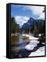 Half Dome and the Merced River in Winter-Gerald French-Framed Stretched Canvas