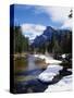 Half Dome and the Merced River in Winter-Gerald French-Stretched Canvas