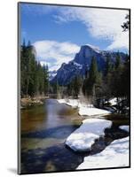 Half Dome and the Merced River in Winter-Gerald French-Mounted Photographic Print