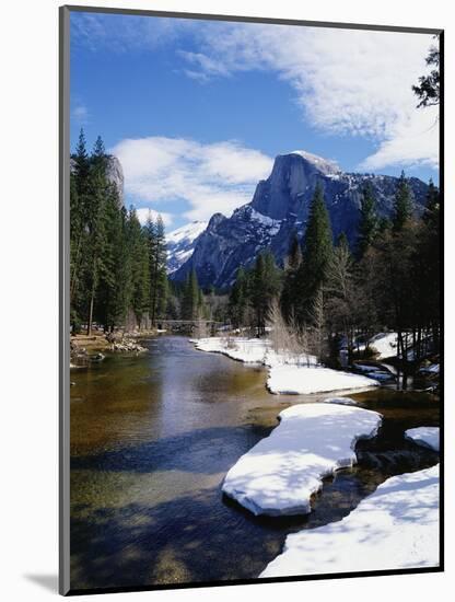 Half Dome and the Merced River in Winter-Gerald French-Mounted Photographic Print