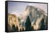 Half Dome and Wispy Clouds in Late Afternoon, Yosemite Valley-Vincent James-Framed Stretched Canvas