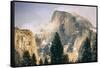 Half Dome and Wispy Clouds in Late Afternoon, Yosemite Valley-Vincent James-Framed Stretched Canvas