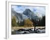 Half Dome is Seen with a Fresh Dusting of Snow in Yosemite National Park, California-null-Framed Photographic Print