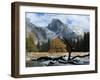 Half Dome is Seen with a Fresh Dusting of Snow in Yosemite National Park, California-null-Framed Photographic Print