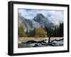 Half Dome is Seen with a Fresh Dusting of Snow in Yosemite National Park, California-null-Framed Photographic Print