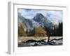 Half Dome is Seen with a Fresh Dusting of Snow in Yosemite National Park, California-null-Framed Photographic Print