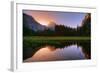 Half Dome Morning Light Beam and Reflection, Cooks Meadow, Yosemite Valley-Vincent James-Framed Photographic Print