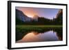 Half Dome Morning Light Beam and Reflection, Cooks Meadow, Yosemite Valley-Vincent James-Framed Photographic Print