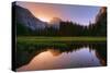 Half Dome Morning Light Beam and Reflection, Cooks Meadow, Yosemite Valley-Vincent James-Stretched Canvas