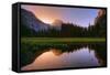 Half Dome Morning Light Beam and Reflection, Cooks Meadow, Yosemite Valley-Vincent James-Framed Stretched Canvas