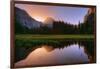 Half Dome Morning Light Beam and Reflection, Cooks Meadow, Yosemite Valley-Vincent James-Framed Photographic Print