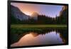 Half Dome Morning Light Beam and Reflection, Cooks Meadow, Yosemite Valley-Vincent James-Framed Photographic Print