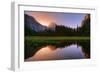 Half Dome Morning Light Beam and Reflection, Cooks Meadow, Yosemite Valley-Vincent James-Framed Photographic Print