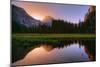 Half Dome Morning Light Beam and Reflection, Cooks Meadow, Yosemite Valley-Vincent James-Mounted Photographic Print