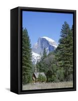 Half Dome Mountain Peak and Chapel, Unesco World Heritage Site, California-Roy Rainford-Framed Stretched Canvas