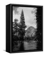 Half Dome Over Merced River-null-Framed Stretched Canvas