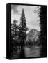 Half Dome Over Merced River-null-Framed Stretched Canvas