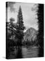 Half Dome Over Merced River-null-Stretched Canvas