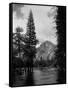 Half Dome Over Merced River-null-Framed Stretched Canvas