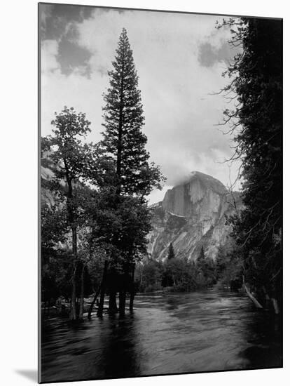 Half Dome Over Merced River-null-Mounted Photographic Print