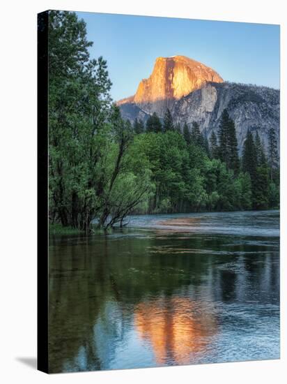 Half Dome Reflected in Merced River, Yosemite Valley, Yosemite National Park, California, USA-null-Stretched Canvas