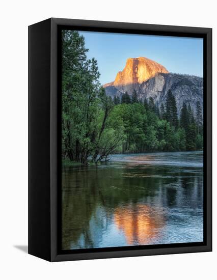 Half Dome Reflected in Merced River, Yosemite Valley, Yosemite National Park, California, USA-null-Framed Stretched Canvas