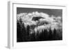 Half Dome Surrounded By Clouds And Framed By The Trees-Joe Azure-Framed Photographic Print