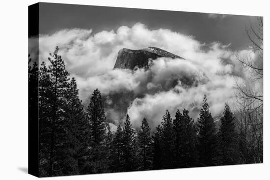 Half Dome Surrounded By Clouds And Framed By The Trees-Joe Azure-Stretched Canvas