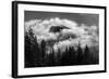 Half Dome Surrounded By Clouds And Framed By The Trees-Joe Azure-Framed Photographic Print