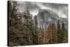 Half Dome View from Sentinel Bridge in Winter. Yosemite National Park, California.-Tom Norring-Stretched Canvas