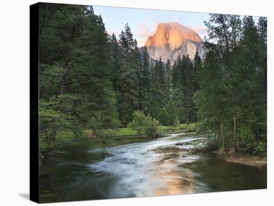Half Dome with Sunset over Merced River, Yosemite, California, USA-Tom Norring-Stretched Canvas