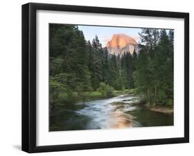 Half Dome with Sunset over Merced River, Yosemite, California, USA-Tom Norring-Framed Premium Photographic Print