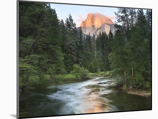 Half Dome with Sunset over Merced River, Yosemite, California, USA-Tom Norring-Mounted Photographic Print