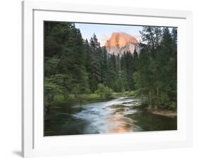 Half Dome with Sunset over Merced River, Yosemite, California, USA-Tom Norring-Framed Photographic Print