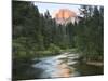 Half Dome with Sunset over Merced River, Yosemite, California, USA-Tom Norring-Mounted Photographic Print