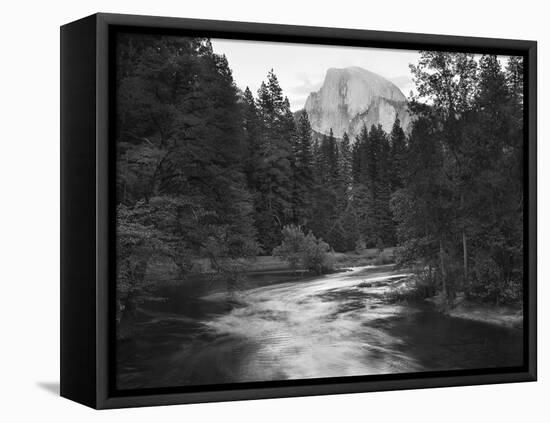 Half Dome with Sunset over Merced River, Yosemite, California, USA-Tom Norring-Framed Stretched Canvas
